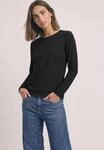 Langarmshirt STREET ONE, Damen, Gr. 34, schwarz, Web, 48% Baumwolle, 48% Modal, 4%