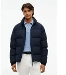 Daunenjacke TOMMY HILFIGER "DOWN STAND PUFFER", Herren, Gr. S, blau (navy blau), Web,
