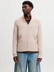 Jack & Jones Strickjacke "JJSOHO OLLIE KNIT HIGH NECK ZIP CAR SN" Materialmix, locker