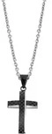 Kette mit Anh&auml;nger LOTUS "Temptation Game - Kreuz", edelstahlfarben, schwarz,