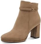 Ankleboots TAMARIS, Damen, Gr. 36, beige (hellbraun), Textil, Veloursleder,