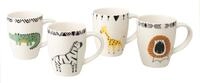 CreaTable Becher "Safari, Becher-Set 4-tlg." Tiermotive, skandinavischer Stil,