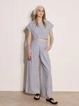 Apricot Blusentop "Crop-Shirt" mit Streifen
