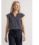 Shirtbluse STREET ONE, Damen, Gr. 42, blau (schwarzest blau), Stoff, 100%...