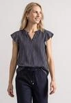 Kurzarmbluse STREET ONE, Damen, Gr. 42, schwarzest blau, Web, Obermaterial: 100%