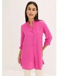 bonprix Longbluse gerade Passform, mit langem Arm, aus Viskose, mit Stehkragen