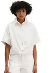 Kurzarmbluse MARC O'POLO "aus Organic-Cotton-Lyocell-Mix", Damen, Gr. M, wei&szlig;,