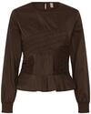 Langarmbluse CULTURE "Damen Bluse langarm CUajda", Damen, Gr. L, braun (coffee bean),