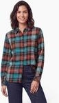 Karobluse CECIL, Damen, Gr. XXL (46), bunt (schwarz russet rot), Web, 100% Baumwolle,