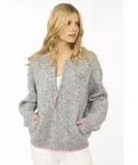 Strickjacke ZWILLINGSHERZ "ZH", Damen, Gr. S/M, grau (mittelgrau), Grobstrick,