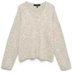 Strickpullover VERO MODA "VMBERRY LS V-NECK PULLOVER NOOS", Damen, Gr. M, beige