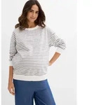 Umstandsshirt BONPRIX, Damen, Gr. 44/46 (L), grau (schattengrau, wollwei&szlig;