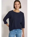 3/4-Arm-Shirt CECIL, Damen, Gr. S (38), blau (urban dunkelblau), Web, 50% Polyester,