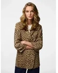 Blusenblazer PIECES "PCBOSELLA 3/4 PRINTED BLAZER NOOS", Damen, Gr. M, braun...