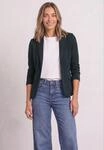 Kurzblazer STREET ONE, Damen, Gr. 34, gr&uuml;n (stormy gr&uuml;n), Stoff, 70% Polyester, 27%