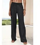 Homewearhose LASCANA "-Relaxhose", Damen, Gr. 52/54, N-Gr, schwarz, Materialmix,
