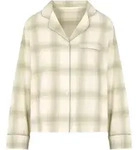 Pyjama HUNKEM&Ouml;LLER "Jacket Longsleeve Woven", Damen, Gr. XS, gr&uuml;n, 50% Baumwolle,