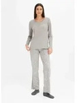 Pyjama BONPRIX, Damen, Gr. 48/50 (XL), grau (grau bedruckt), Obermaterial: 100%
