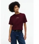 Kurzarmshirt TOMMY HILFIGER "GOLD SCRIPT MDRN C-NK S/S TEE", Damen, Gr. S (36/38),