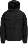 Steppjacke JACK & JONES "JJWILLIAM PUFFER JACKET", Herren, Gr. L, schwarz, Web,