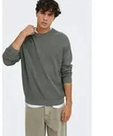 Strickpullover ONLY & SONS "ONSJOEY RLX MELANGE LS WAFFLE KNIT NOOS", Herren,...
