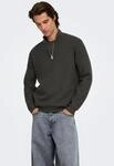 ONLY & SONS Troyer "ONSCARTER REG JAQUARD 1/2 ZIP OTL" Viskosemischung, regular...