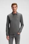 Poloshirt BOSS ORANGE "Passerby Langarm Regular Fit", Herren, Gr. 4XL, grau (open