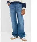 Loose-fit-Jeans BONPRIX, Jungen, Gr. 158, N-Gr, blau (blau denim),...
