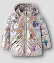 Name It Steppjacke "NMFMOLINA PUFFER JACKET SHINY AOP" mit Kapuze Kunstfaser,