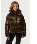 Steppjacke GARCIA, M&auml;dchen, Gr. 140/146, braun (deep cocoa), Web, Obermaterial: 100%