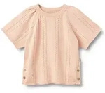 Sweater WHEAT "WHEAT Knit Pullover S/S Vilna", M&auml;dchen, Gr. 98, powder, 100%