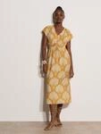 Apricot Midikleid "Midaxi-Kleid mit F&auml;cherprint" mit Bindeband