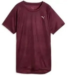 Laufshirt PUMA "W RUN VELOCITY AOP TEE", Damen, Gr. S, rot (ruby noir), Web,