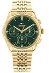 Multifunktionsuhr TOMMY HILFIGER "BRYANT", gold (goldfarben, gr&uuml;n, gr&uuml;n),
