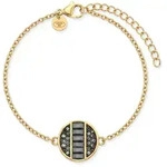 Armband TOM TAILOR "Kreis", gold (gelbgoldfarben, schwarz, schwarz), Armb&auml;nder,