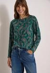 Langarmshirt CECIL, Damen, Gr. 3XL, schwarz fir gr&uuml;n, Web, 100% Baumwolle,