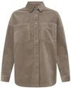 Hemdjacke PULZ JEANS "Damen Overshirts PZSALLY", Damen, Gr. M, braun (walnut),