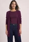 Cardigan STREET ONE, Damen, Gr. 34, lila (berry maroon meliert), Web, 37% Baumwolle,