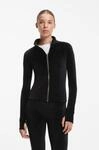 Sweatjacke HUGO "Dygym", Damen, Gr. S, schwarz 001, Samt, Obermaterial: 95%