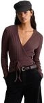 Langarmshirt MARC O'POLO DENIM "aus geripptem Stretchjersey", Damen, Gr. S, braun