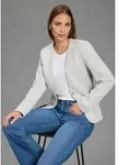 Kurzblazer LAURA SCOTT, Damen, Gr. 46, grau melange, Sweatware, Obermaterial:...