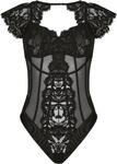 Body HUNKEM&Ouml;LLER "Zoe Body", Damen, Gr. XS, schwarz, 91% Polyamid, 5% Elasthan, 4%