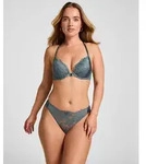 String HUNKEM&Ouml;LLER "Highleg Thong Viktoria", Damen, Gr. XS, blau, 49% Polyester, 36%