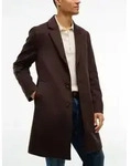 Wollmantel TOMMY HILFIGER "WOOL MIX COAT", Herren, Gr. S, braun (chocolate), Web,