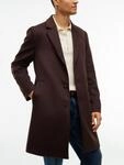 Wollmantel TOMMY HILFIGER "WOOL MIX COAT", Herren, Gr. S, braun (chocolate), Web,