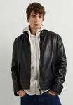 Lederjacke PEPE JEANS "Lederjacke LEATHER HARRINGTON", Herren, Gr. L, schwarz, 100%