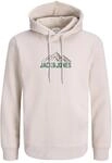 Kapuzensweatshirt JACK & JONES "JJROCHE SWEAT HOOD", Herren, Gr. L, beige (moonbeam),