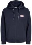 Kapuzensweatjacke "JJBUSTER SWEAT ZIP HOOD BTS PLS", Herren, Gr. 5XL, blau (navy