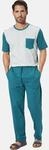 Schlafanzug BABISTA "Schlafanzug RALDOR", Herren, Gr. XL, blau (petrol),