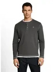 Langarmshirt TOM TAILOR, Herren, Gr. XXL, grau (schwarzest olive), Single...